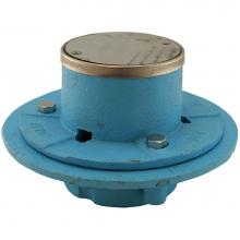 Jones Stephens D64002 - 2'' No Caulk Code Blue Shower Drain with 7'' Base and 4-1/4'' Stainl