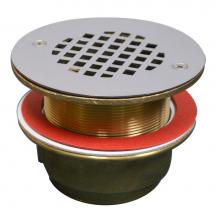 Jones Stephens D68512 - 2'' IPS Bronze Shower Drain with Long Pattern Spud and Stainless Steel Strainer