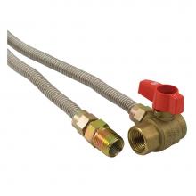 Jones Stephens G71267 - 5/8'' Gas Connector, Uncoated with Ball Valve, 1/2'' MIP x 3/4'' FIP