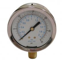 Jones Stephens J40554 - 60 PSI Liquid Filled Pressure Gauge, 2-1/2'' Face