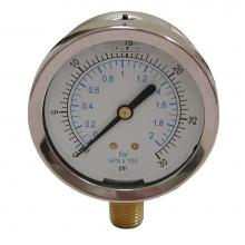 Jones Stephens J40557 - 300 PSI Liquid Filled Pressure Gauge, 2-1/2'' Face