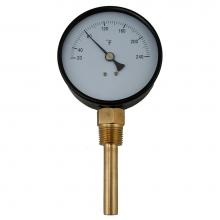 Jones Stephens J40562 - Bi-Metal Dial Thermometer, Straight Outlet with Brass Well, 2-3/8'' Stem, 1/2'&apos