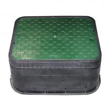 Jones Stephens M15001 - 15'' Jumbo Water Meter Box and Solid Green Lid