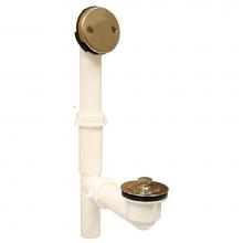 Jones Stephens P37505 - 1-1/2'' PVC Brass Friction Lift Tubular Bath Waste Kit Satin Nickel 2 Holes