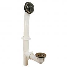 Jones Stephens P37511 - 1-1/2'' PVC Trip Lever Tubular Bath Waste Kit Satin Nickel 2 Holes