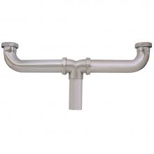 Jones Stephens P38030 - 1-1/2'' x 16'' Chrome Plated Brass Slip Joint Center Outlet Waste 22 Gauge