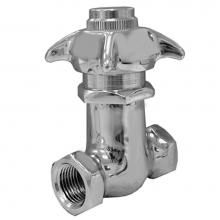 Jones Stephens S05105 - 1/2'' FIP Chrome Plated Cross Handle Self Closing Valve