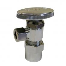 Jones Stephens S10320 - 1/2'' CPVC x 3/8'' OD Chrome Plated Multi Turn Supply Stop, Angle