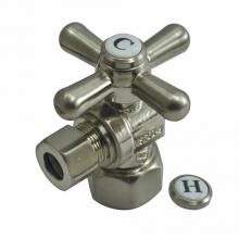 Jones Stephens S4202BN - Brushed Nickel Quarter Turn Angle Stop 1/2'' FIP x 3/8'' OD