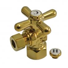 Jones Stephens S4202PB - Polished Brass PVD Quarter Turn Angle Stop 1/2'' FIP x 3/8'' OD