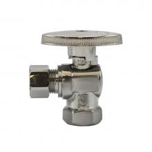 Jones Stephens S4212BN - Brushed Nickel Compression Angle Stop 3/8'' OD x 3/8 OD