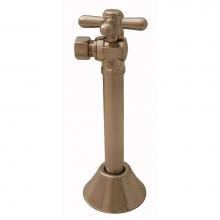 Jones Stephens S4222BN - Brushed Nickel Quarter Turn Angle Stop with 5'' Sweat Extension and Escutcheon