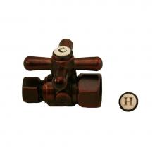 Jones Stephens S4302WB - Old World Bronze Quarter Turn Straight Stop 1/2'' FIP x 3/8'' OD