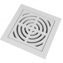 Jones Stephens S49094 - 4'' PVC Pipe Fit Floor Sink with Full Top Grate and Flat Bottom Grate