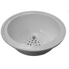 Jones Stephens S55001 - 3'' x 4'' PVC Round Slop Sink with Strainer