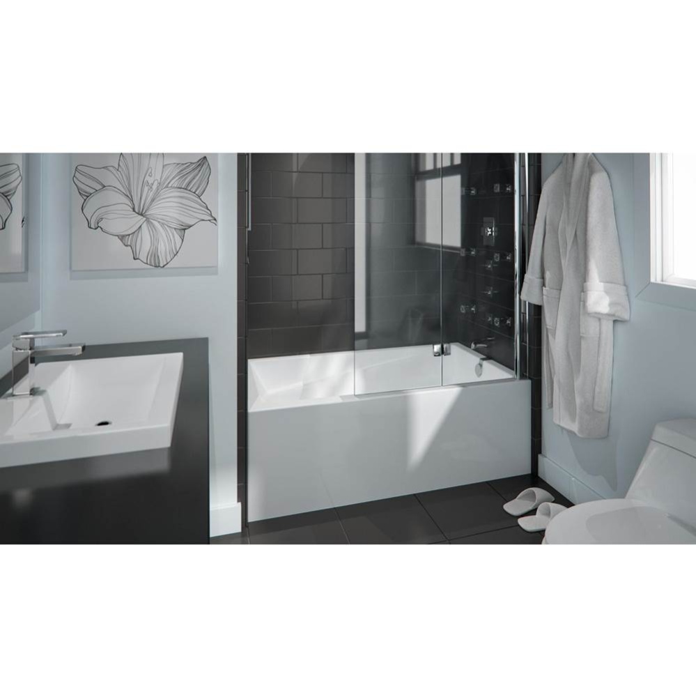 Azea 3260 IFS AFR Acrylic Alcove Left-Hand Drain Whirlpool Bathtub in White