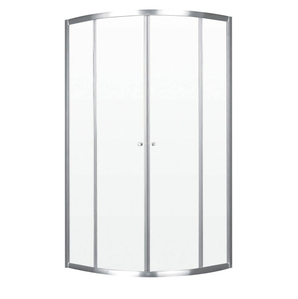 Barolo Neo-Round 36 x 36 x 36 in. 4 mm Sliding Shower Door for Corner Installation with Clear Glas