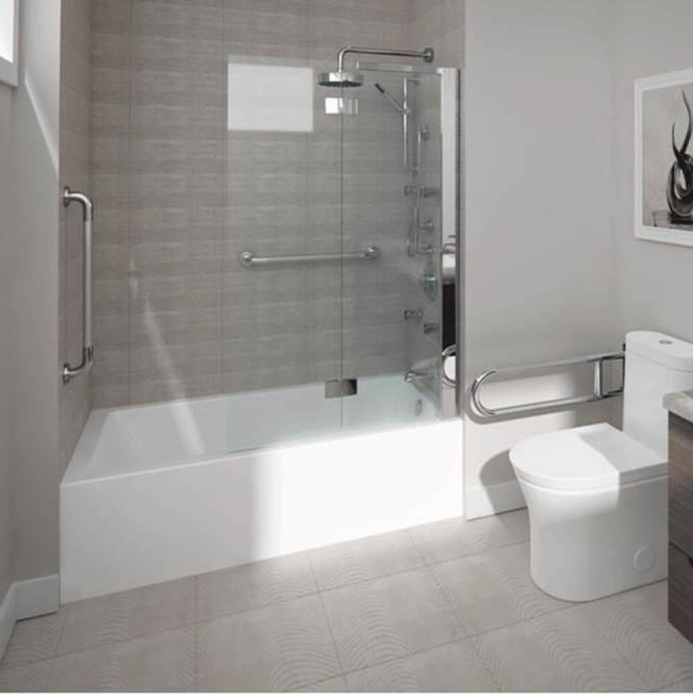ASTICA bathtub 30x60 AFR with Tiling Flange and Skirt, Right drain, Bone