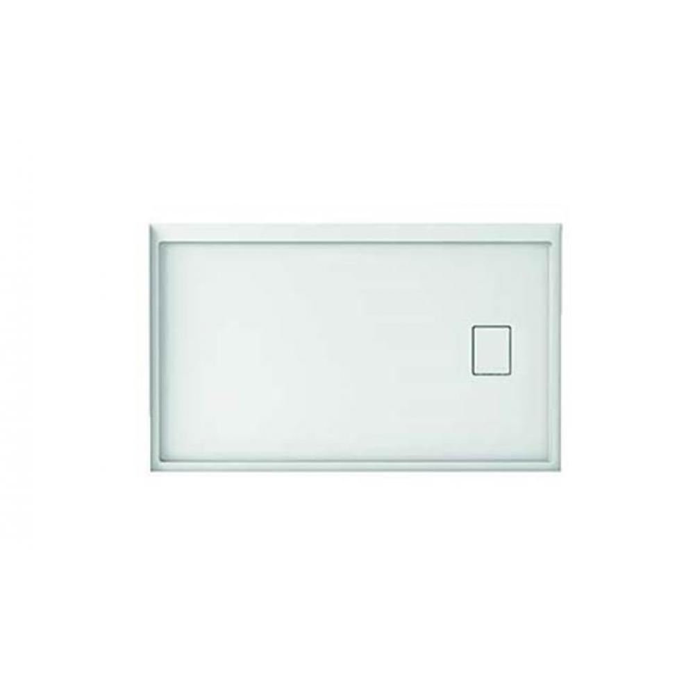 ZEN Leak-barrier shower base 32X60, Left Drain, with Left tiling flange 2 sides, 60'' Op