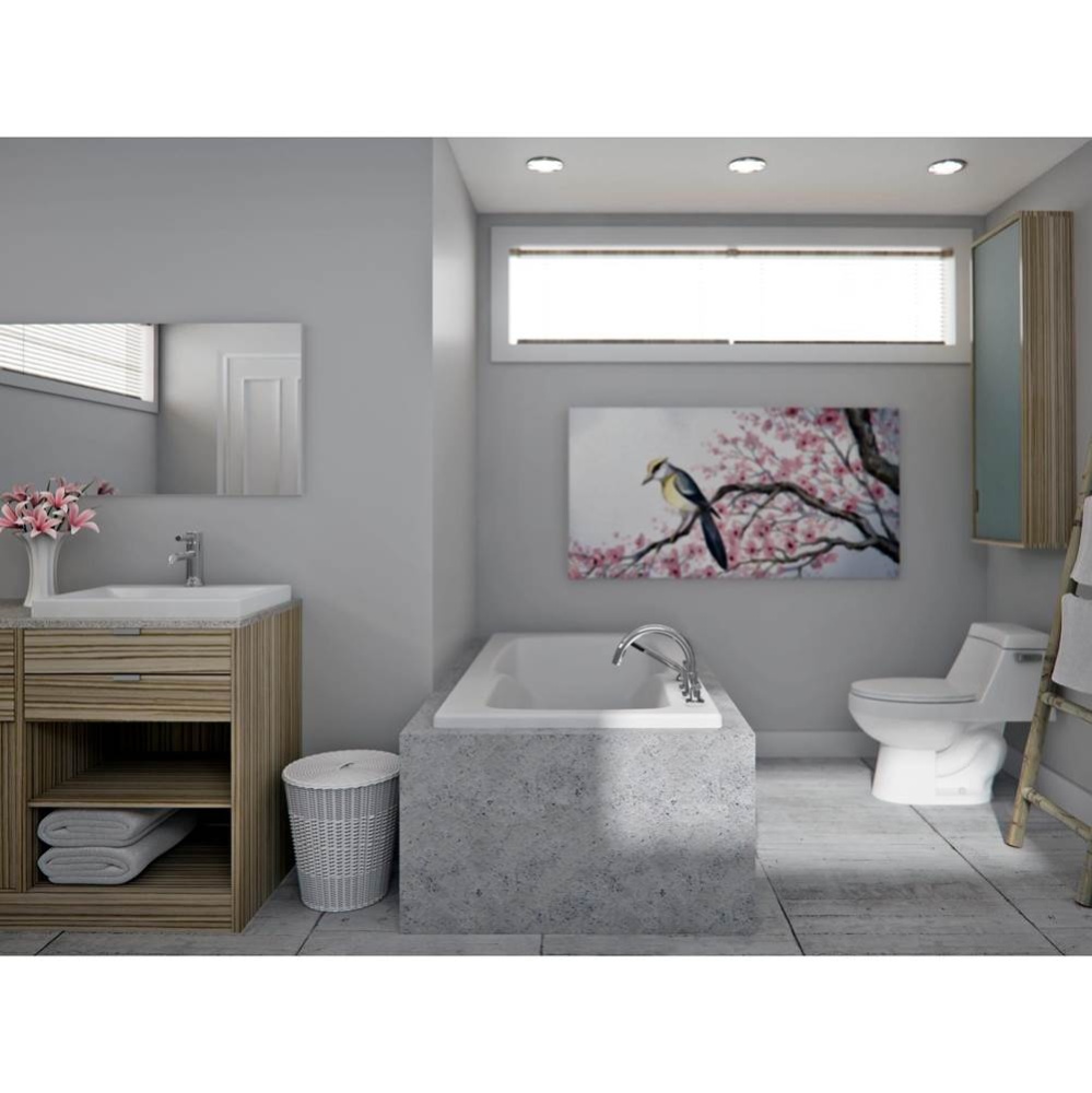 Velona 6032 Acrylic Drop-In End Drain Activ-air Bathtub in White