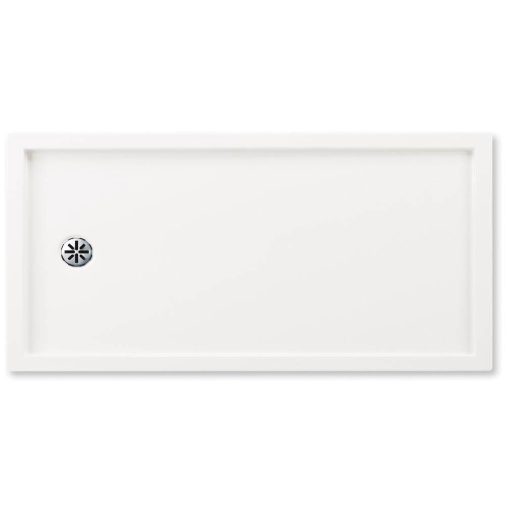 Zen 6030 Acrylic Alcove Shower Base in White with Left Drain