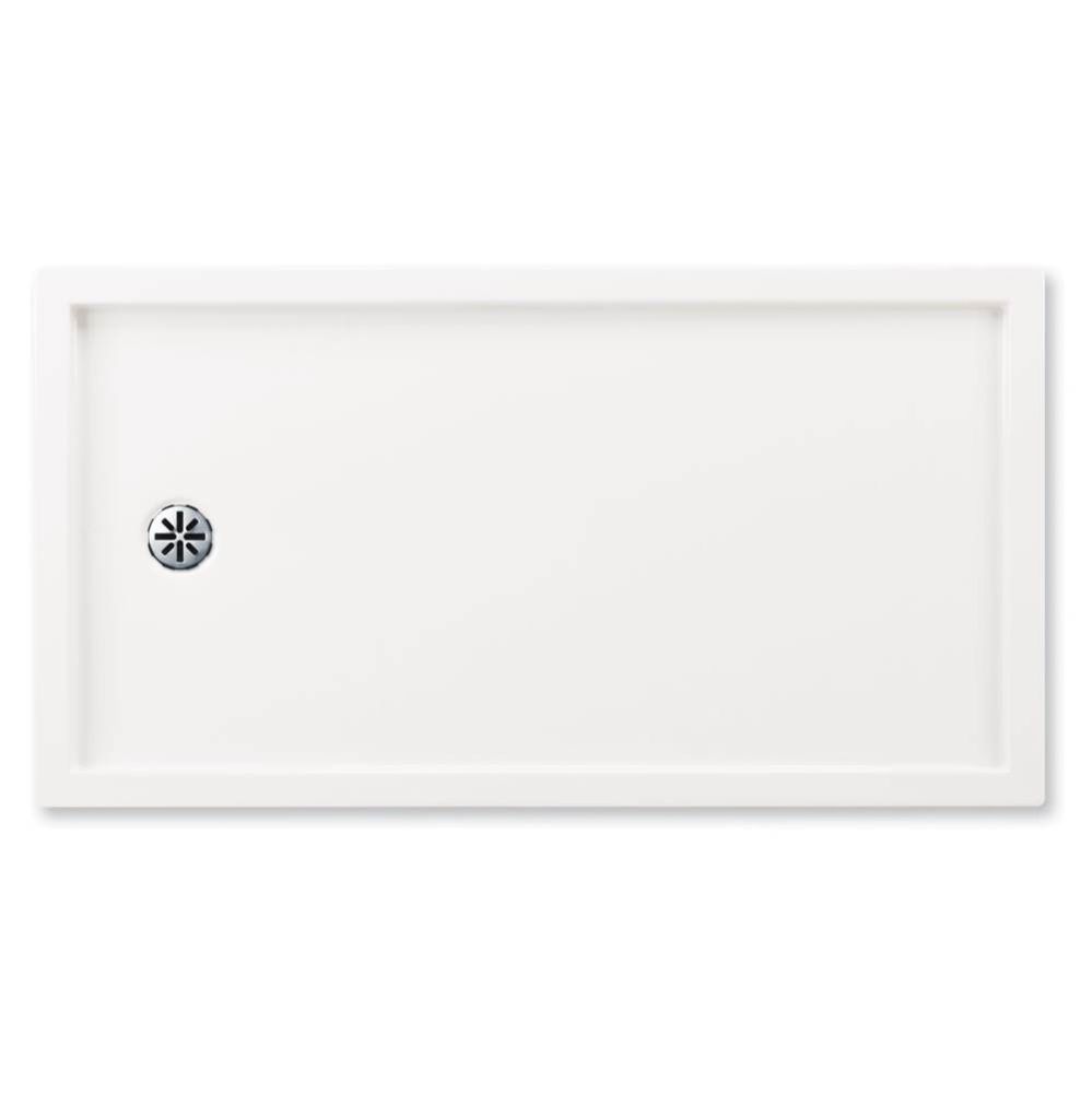Zen 6032 Acrylic Alcove Shower Base in White with Left Drain