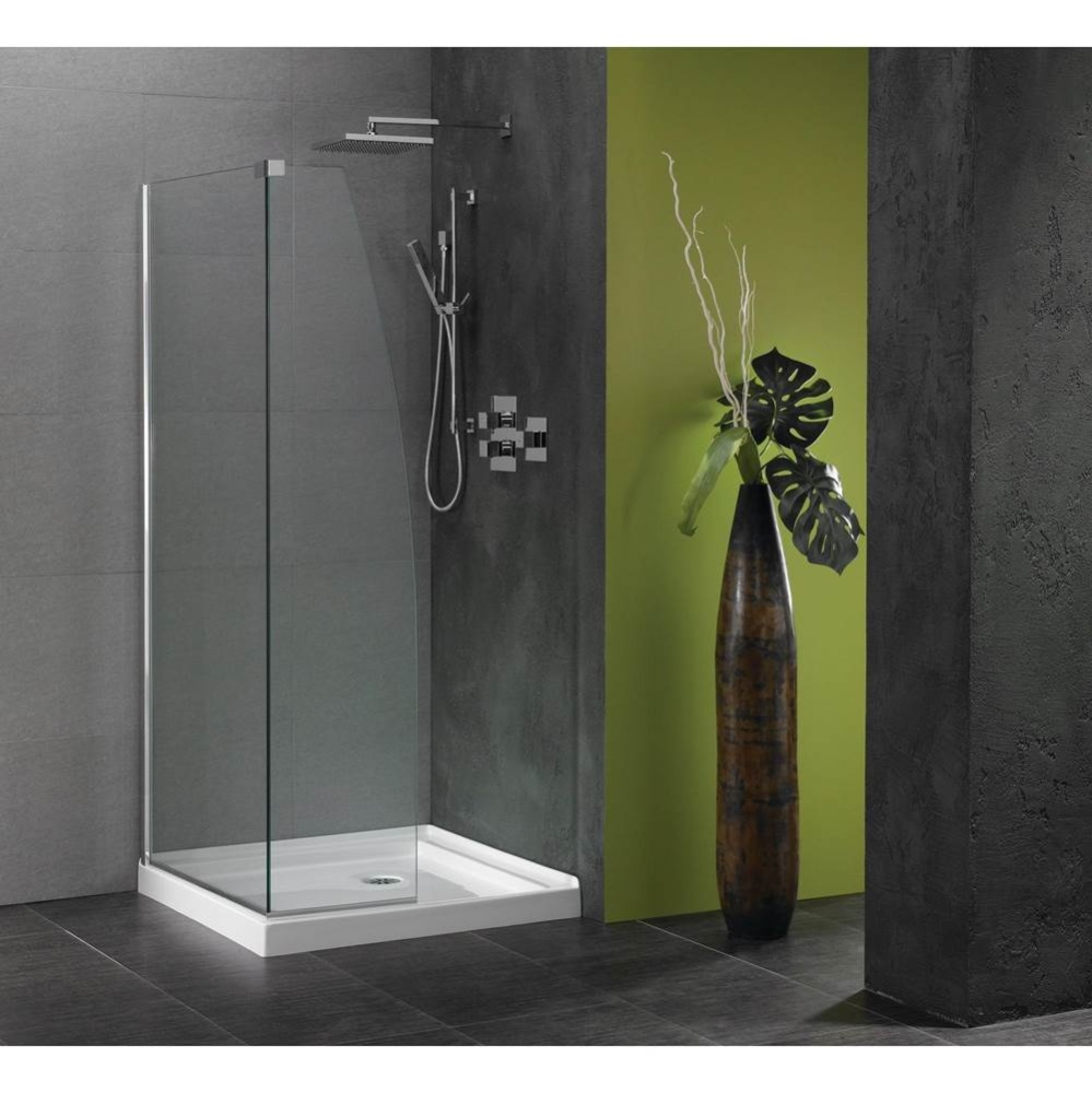 Zen 3636 Acrylic Alcove Shower Base in White with Center Drain