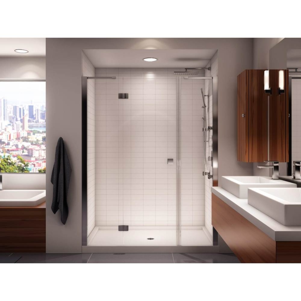 Zen 6036 Acrylic Alcove Shower Base in White with Center Drain