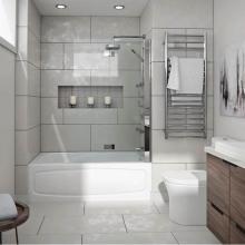 Neptune Entrepreneur E15.20522.550010.12 - JUNA bathtub 32x66 AFR with Tiling Flange and Skirt, Left drain, Activ-Air, Bone